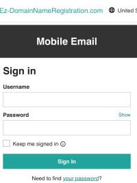 Mobile Email login page