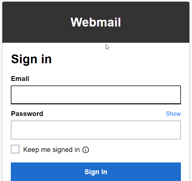 Log into your email account using EZ Webmail at https://email.YourDomainName